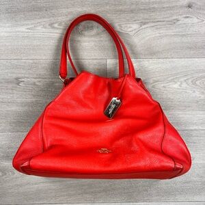 Coach red tote handbag